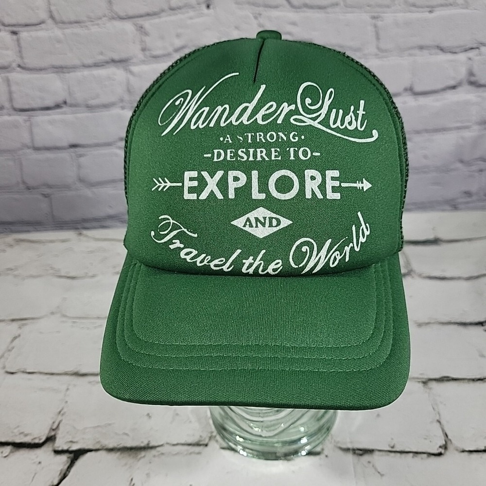 O'Neill Wanderlust Travel The World Green Snapback Trucker Hat Ball Cap